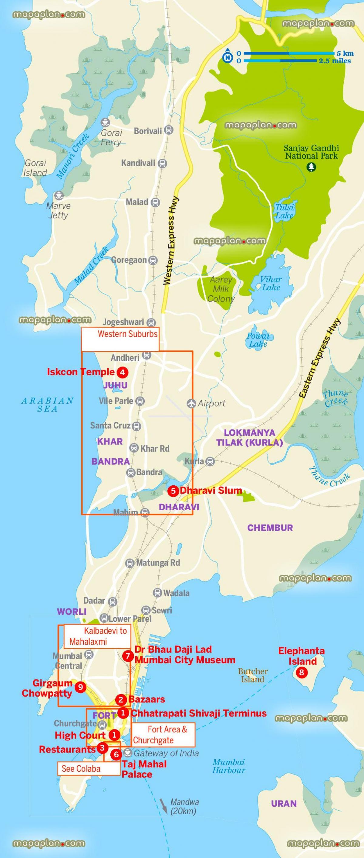 mapa de mayor Mumbai