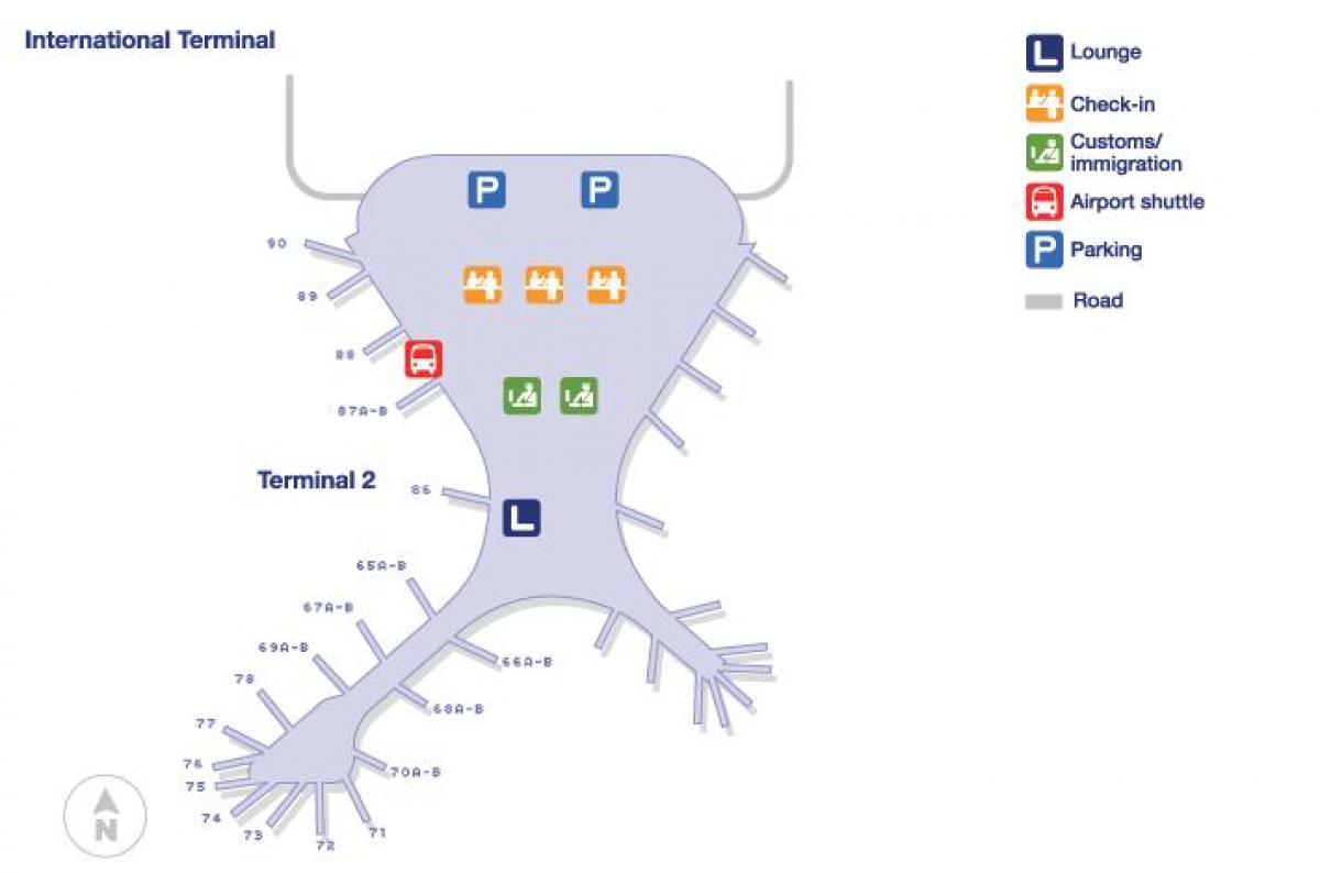 la terminal 2 Mumbai aeropuerto mapa