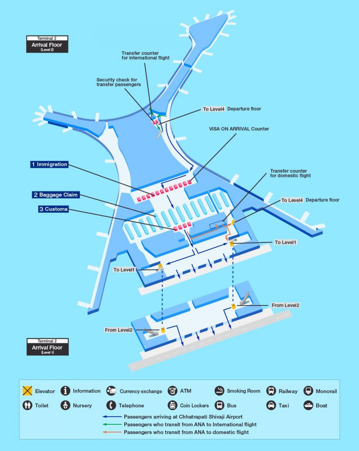 mapa de aeropuerto internacional de Mumbai