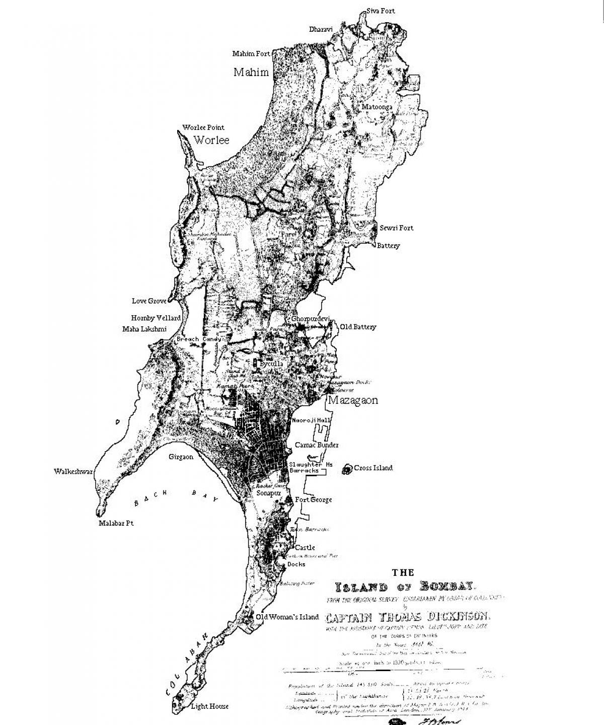 mapa de Mumbai isla