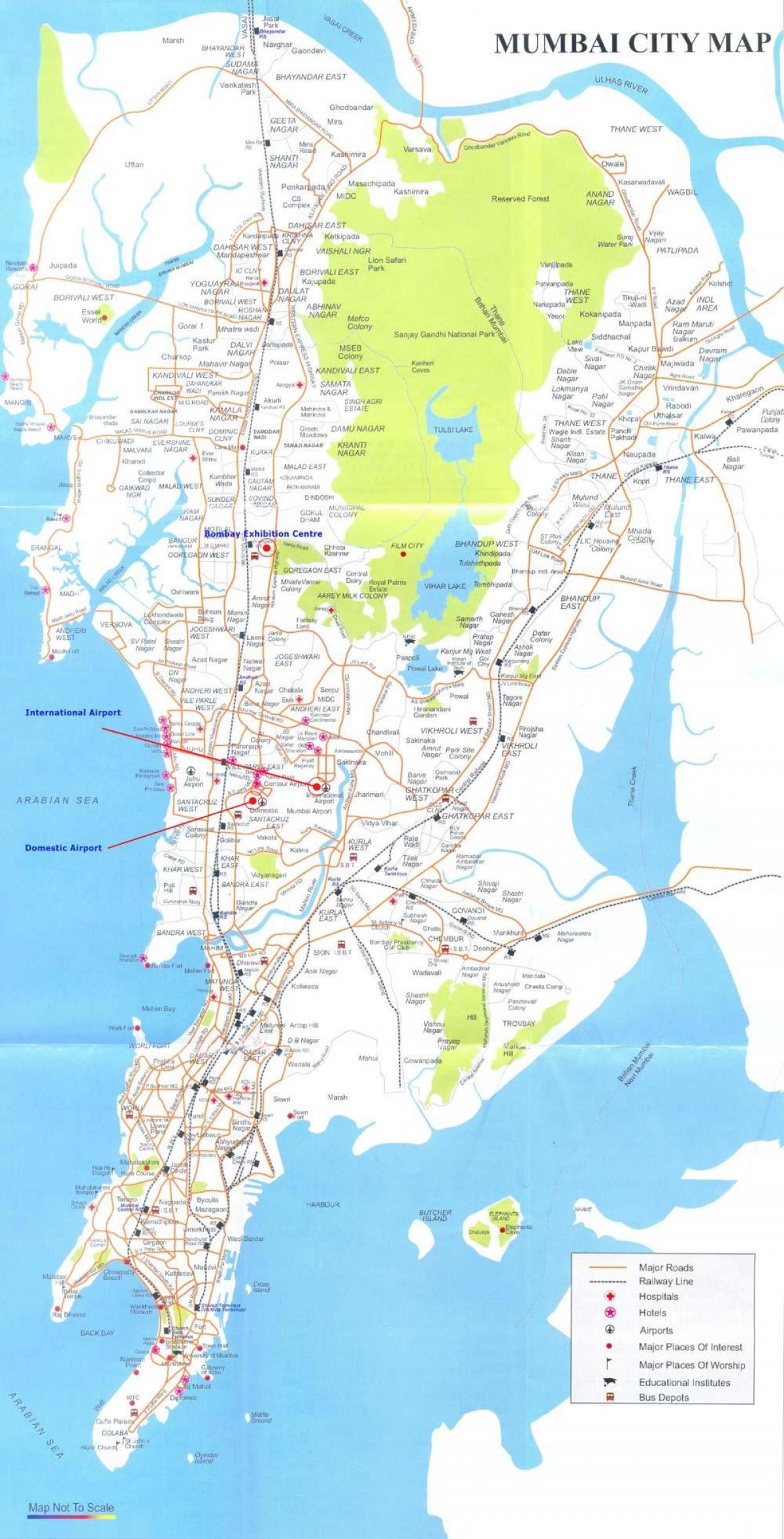 Mumbai local mapa de la ruta