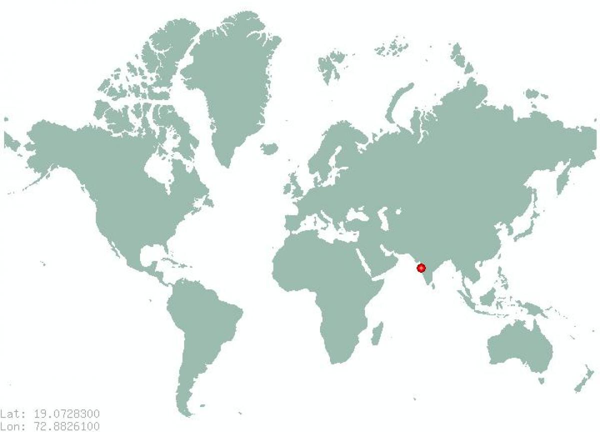 Mumbai en el mapa del mundo