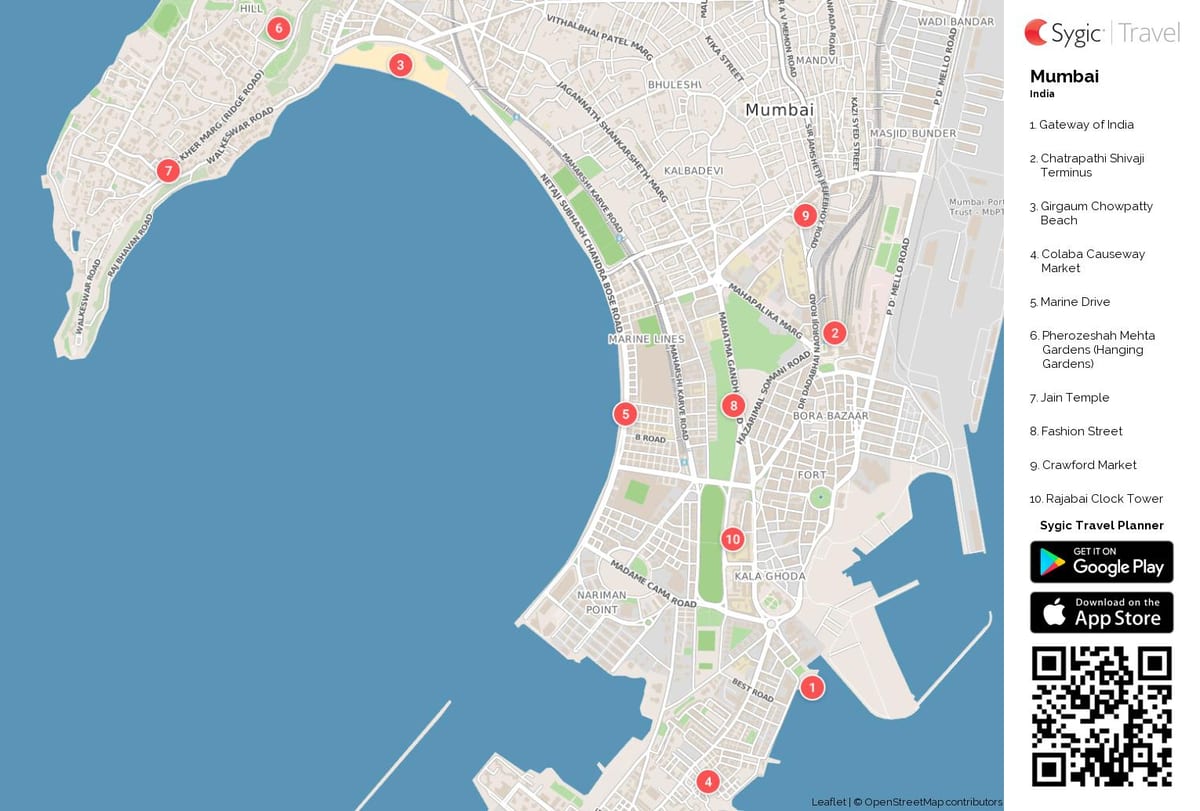 Mumbai mapa turístico