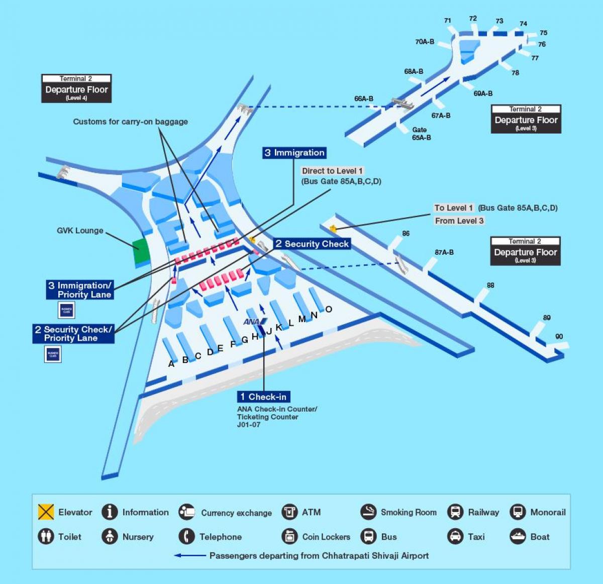 Mumbai international airport terminal 2 del mapa