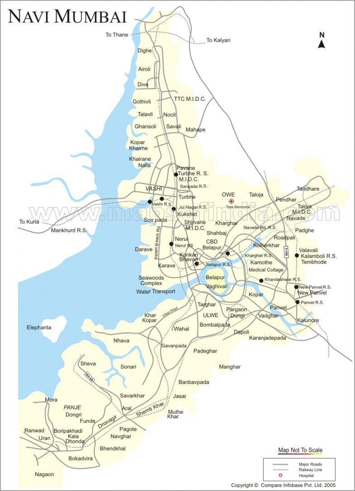 mapa de nueva Bombay