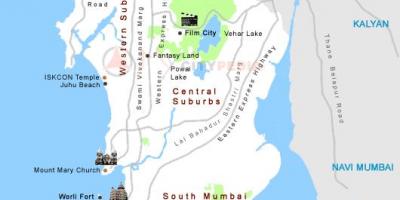 Bombay mapa de la ciudad turística