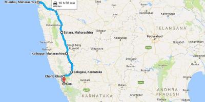 Mumbai a goa mapa de carreteras