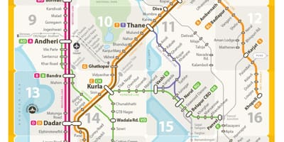 Línea del oeste de mapa de Mumbai
