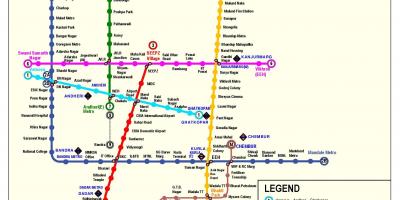 Mumbai metro de la línea 3 del mapa de la ruta